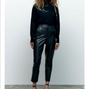 Zara Faux Leather High Waisted Pants